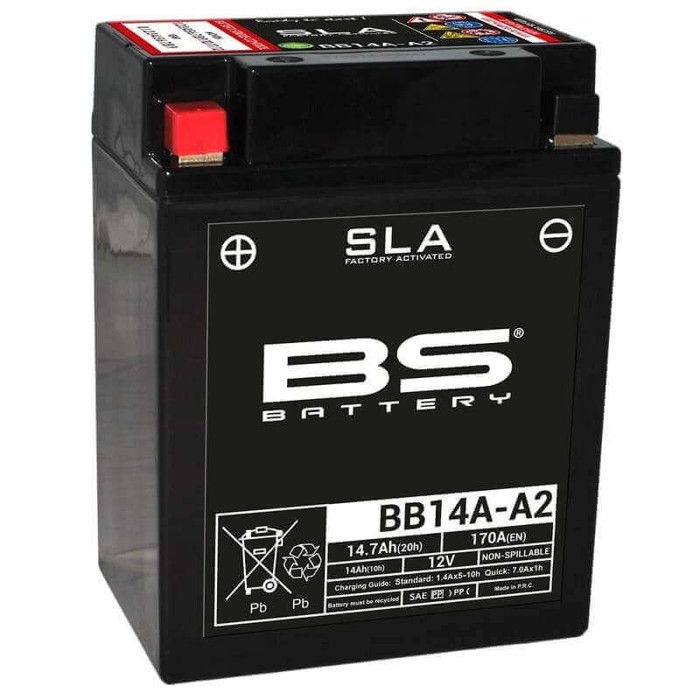 Batterie SLA BS Battery pour auto YB14A-A2 / 12V 14.7Ah