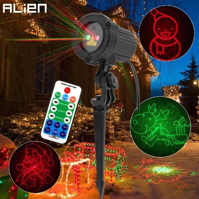 Projecteur Laser étanche RG 8 grand modèle de noël extérieur jardin vacances arbre de noël rouge
