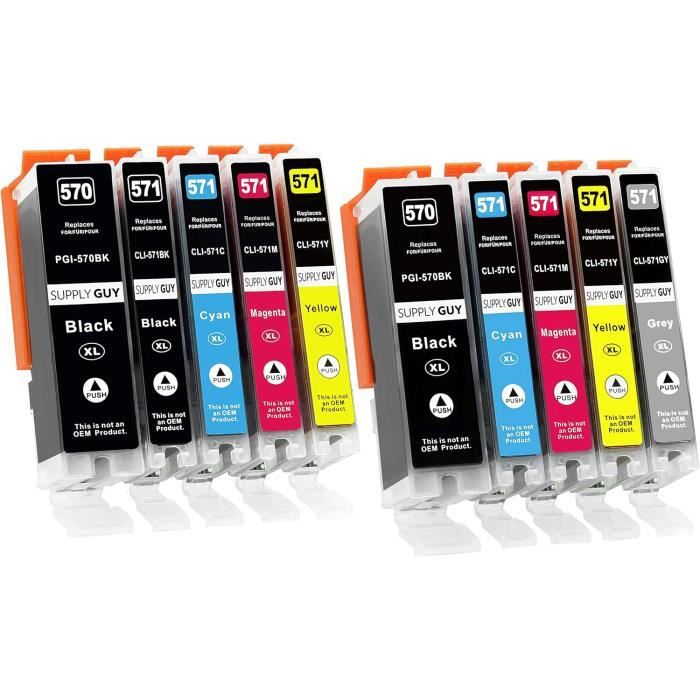 Lot De 10 Cartouches D'encre Compatibles Canon PGI-520 / PGI-521 + Puces - Pour Imprimante MP620