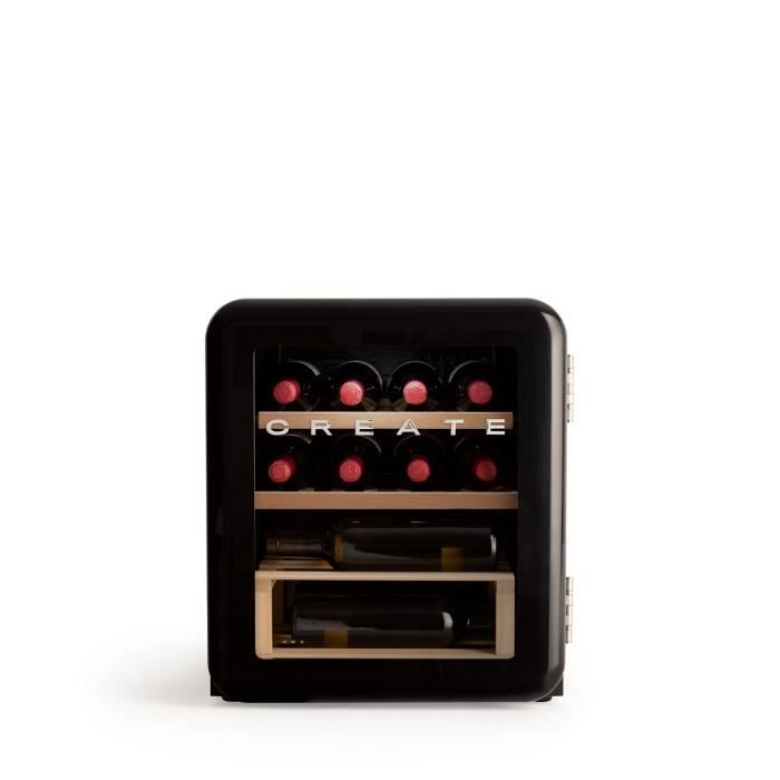 CREATE - Cave à vin électrique 12 bouteilles, Noir - WINECOOLER RETRO M