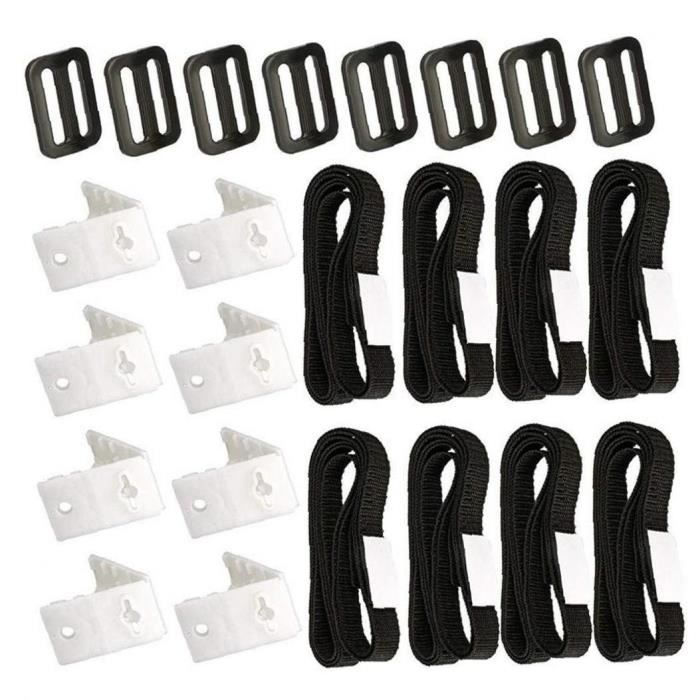 Kit De Sangles Pour Bâche De Piscine Solaire - 6 Sangles Nylon + Clips - Fixation Facile Et Durable