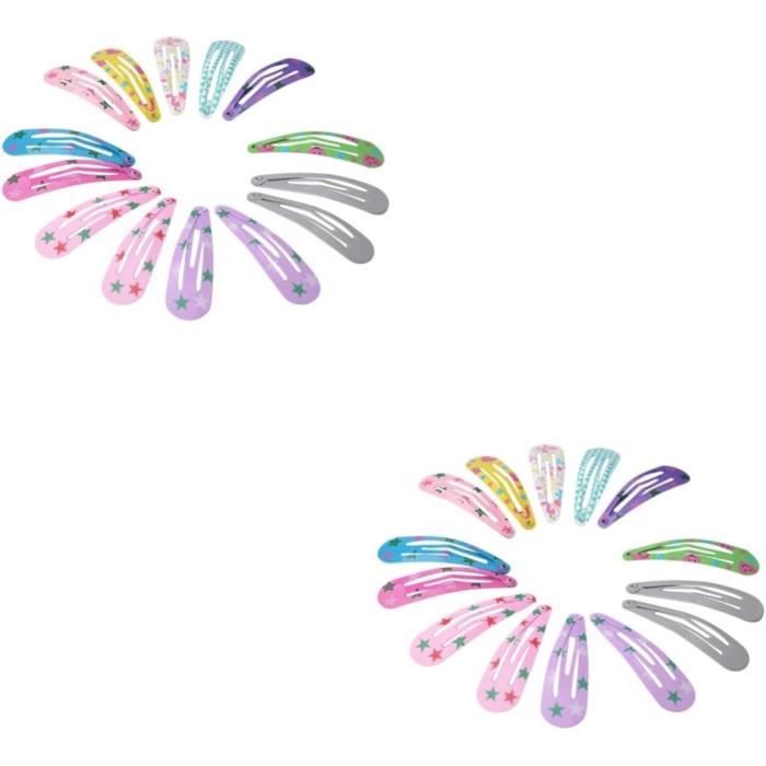 Lot De 20 Barrettes à Cheveux En Tissu Pour Petite Fille - 10 Couleurs Assorties - Pince Crocodile - 11