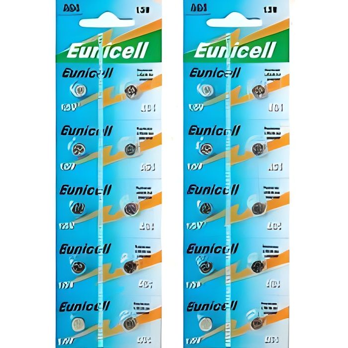 EUNICELL Lot de 20 Piles AG4 LR626 LR626SW 377A SR