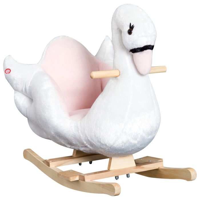 Jouet à bascule HOMCOM Peluche courte (100% polyester) 60x40x57cm Blanc Jouet à bascule HOMCOM Peluche courte (100% polyester) 60x40x57cm Blanc