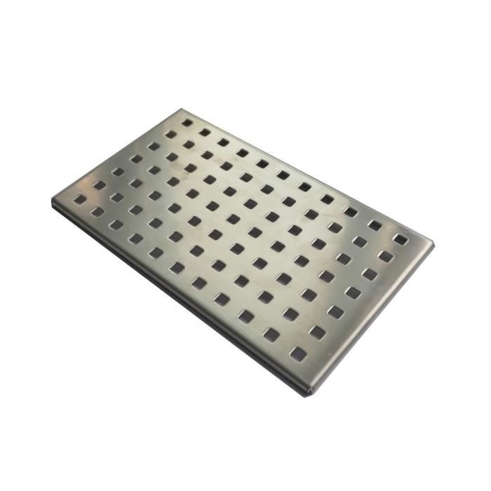 Grille plate Inox Brossé pour bonde de douche 90 SLIM