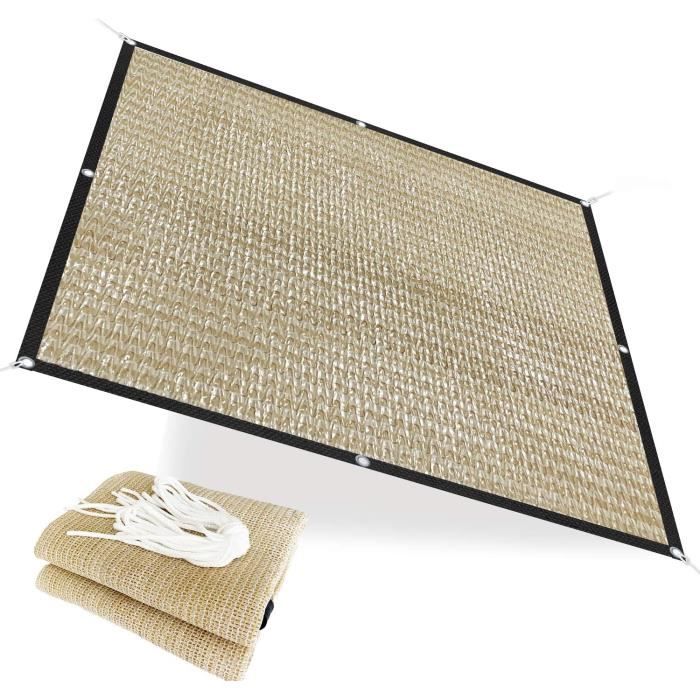 Voile D'ombrage 130 X 170 Cm Résistante Aux UV | Tissu Polyester Imperméable 180g | Pour Terrasse, Jardin, Balcon | Gris Foncé (avec Corde)