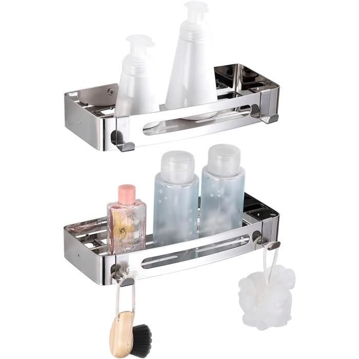 Lot De 2 étagères D'angle De Salle De Bain - Doré Brossé - Avec