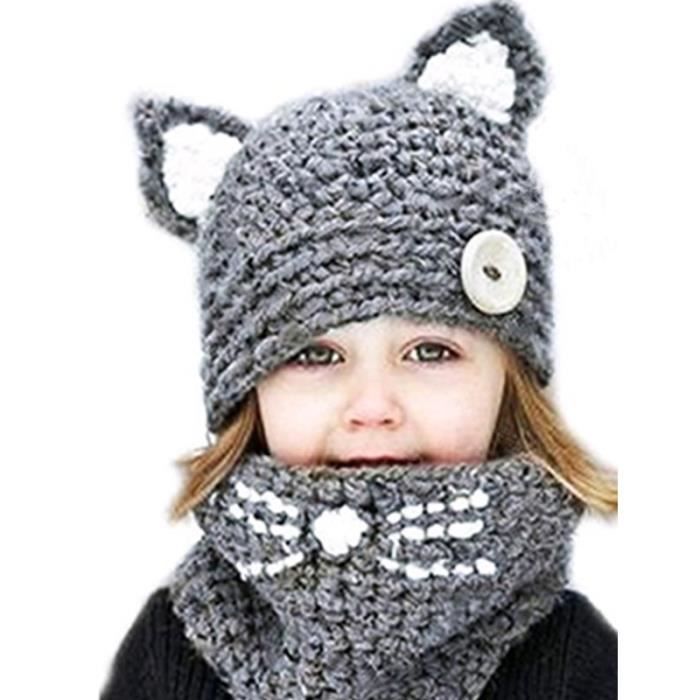 Bonnet Bébé Enfant en Laine Hiver Automne Coiffe d'hiver Chaud Chapeaux  pour Fille 2-8ans Gris Gris - Cdiscount Prêt-à-Porter