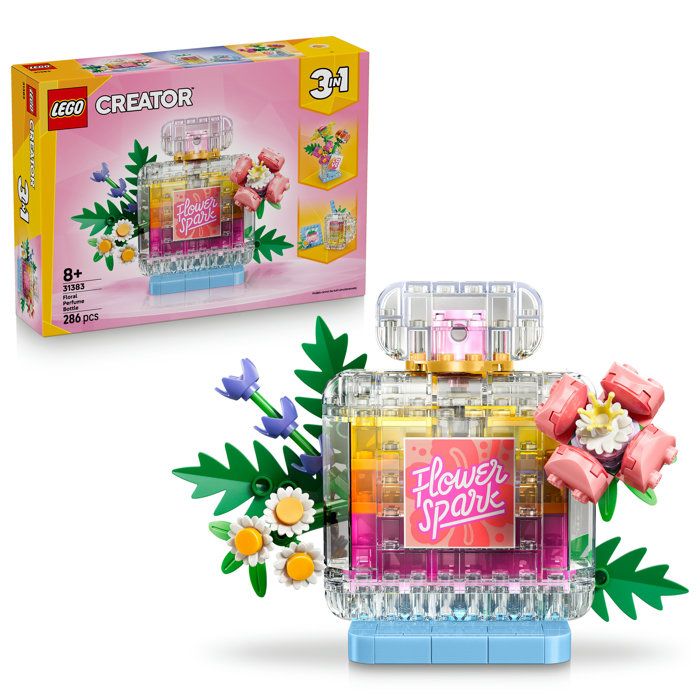 LEGO Creator 3-en-1 31383 Flacon de Parfum au Décor Floral - Jeu de Construction dès 8 ans