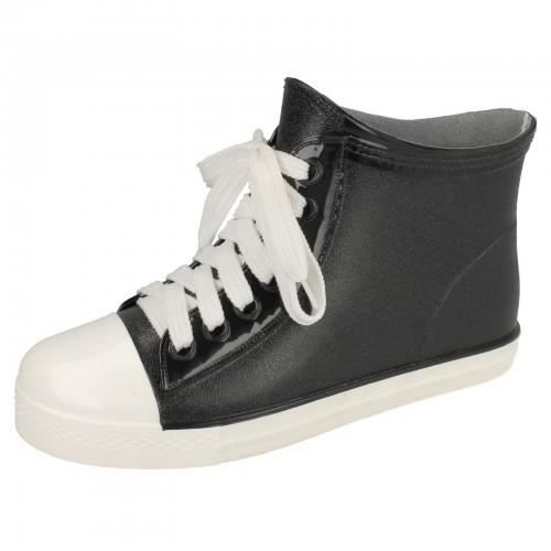 Bottines de pluie style baskets Spot On Femme Dessus et