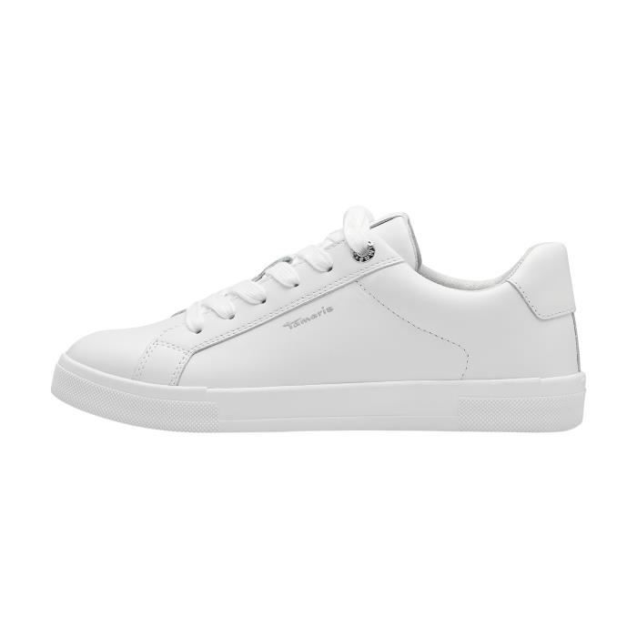 tamaris Baskets basses - TAMARIS - Cuir - Lacets plats - Blanc - Femme
