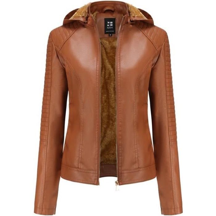 Veste en cuir camel femme on sale