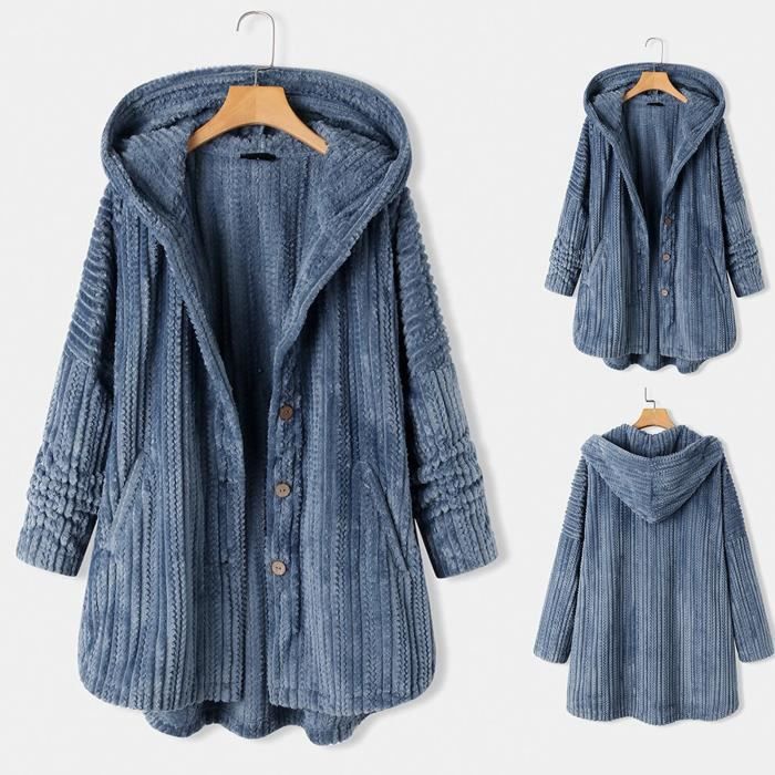 Gilet Femme Polaire de couleur unie manches longues avec poche