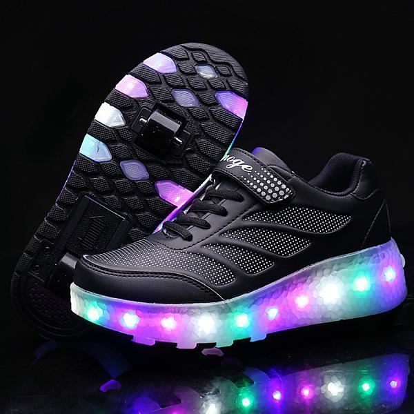 Roues Lumineuses à Talons Pour Chaussures à Roulettes - Noir, Bleu Ou Rose - Neuf