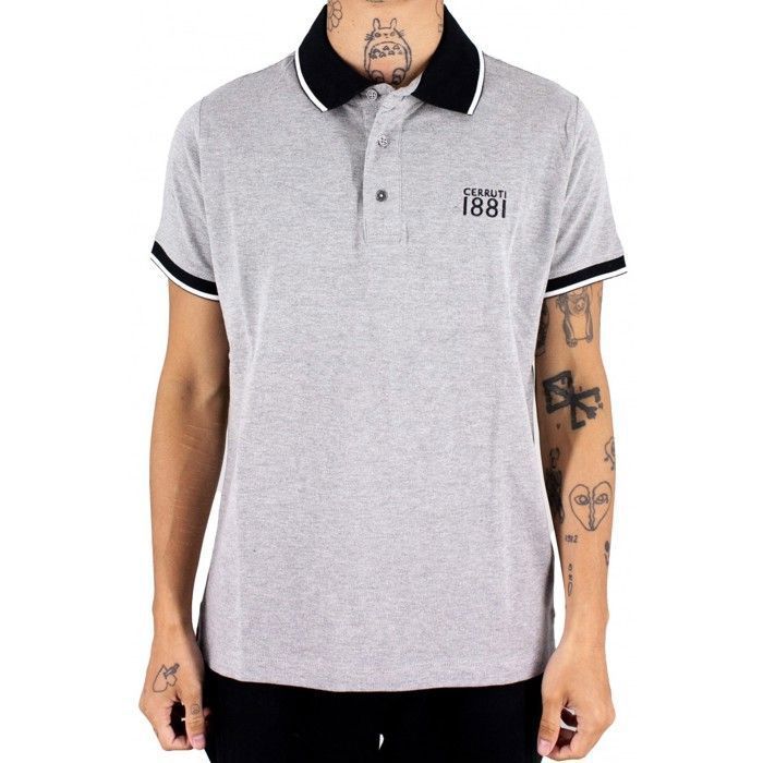 Cerruti 1881 Polo manches courtes uni Fillipo Gris Homme Gris