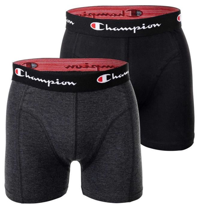Champion Cale on Homme uni Paquet de 2 Noir gris melange