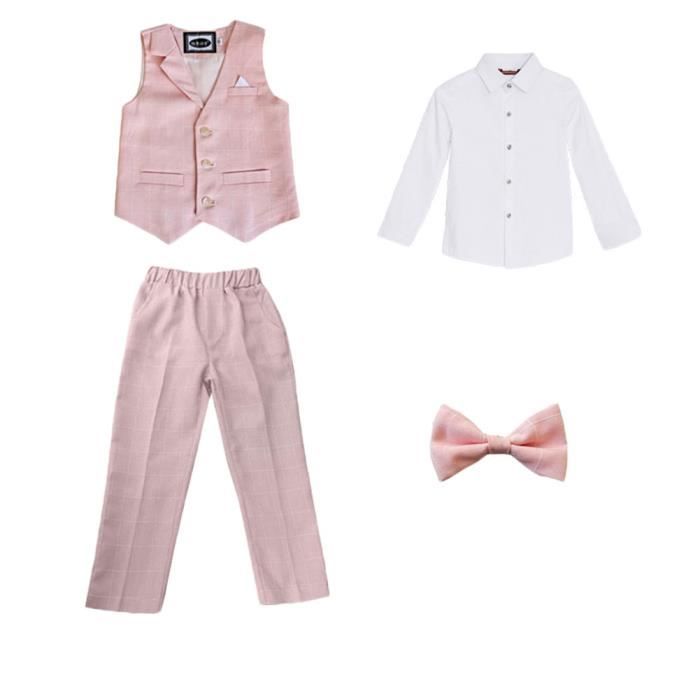 Costume Garçon 4 Pièces Avec Paillettes - Taille 5 à 16 Ans - Idéal Mariage, Fêtes, Occasions Spéciales