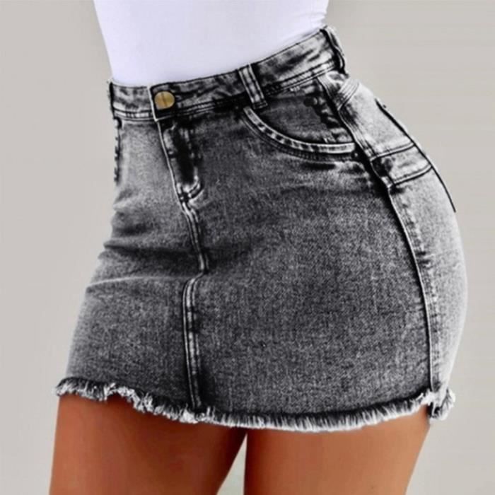 Jupe noir en jean taille haute outlet