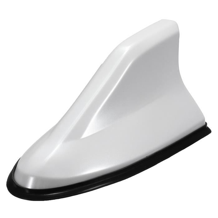 Voarge Universel Auto Voiture Requin Aileron Toit Antenne Aérienne Antenne  Aile Requin Voiture,Voiture Toit Supérieur Radio (Blanc)