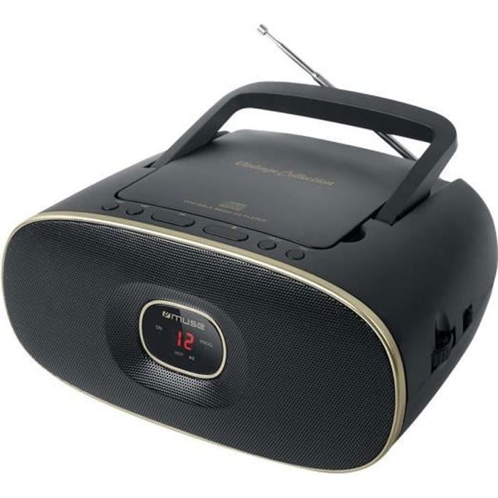 Boombox - MUSE - RADIO CD VINTAGE - Lecteur de CD - Tuner radio analogique - Haut-parleur intégré