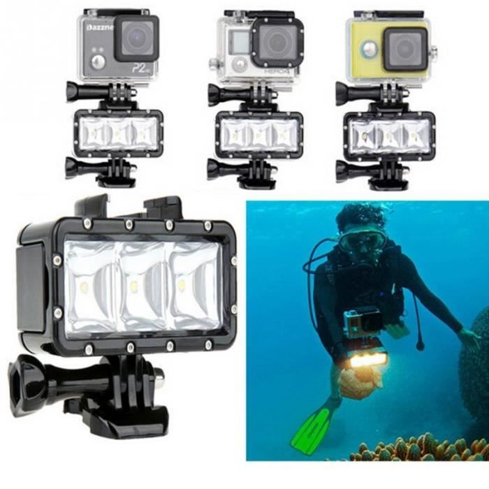 ®cBOX lampe Plongée Étanche à 35M LED Flash à 1 batterie pour GoPro Hero 5 4/3+