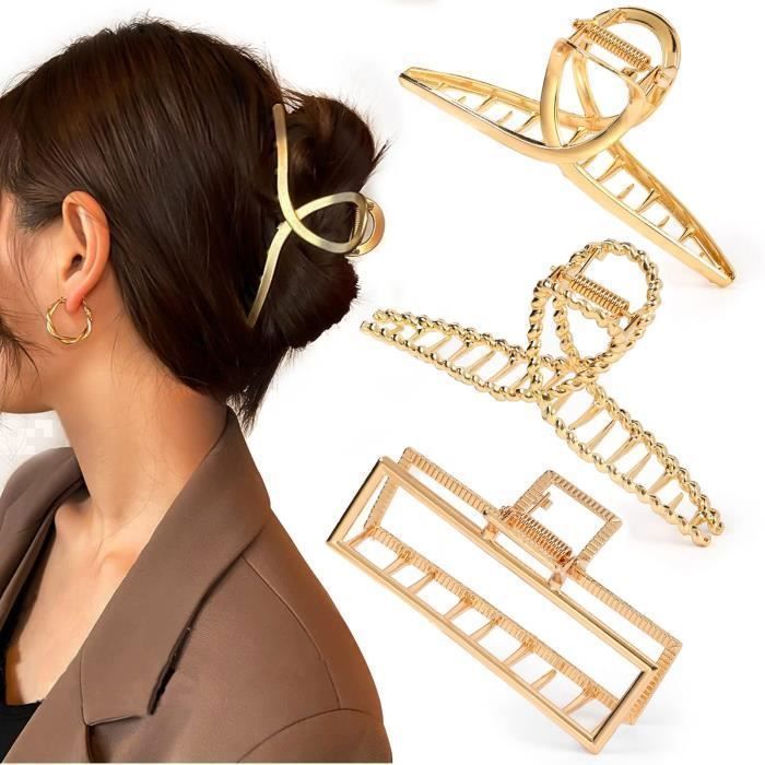 Lot De 14 Pinces à Cheveux à Pression En Métal - 7 Styles Avec Chaînes Et Pendentifs - Argenté - Longueur 68-135 Mm - 3