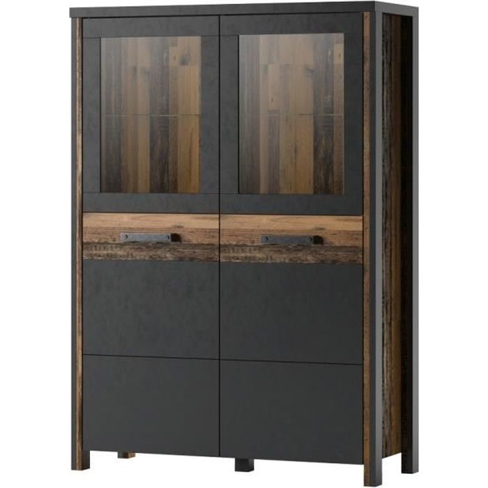 Buffet haut collection WINDSOR. Coloris gris anthracite et chêne foncé. 37 Gris Buffet haut collection WINDSOR. Coloris gris anthracite et chêne foncé. 37 Gris