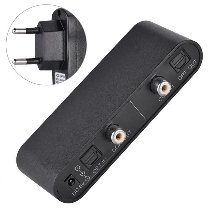 Qiilu convertisseur optique vers coaxial Adaptateur de convertisseur