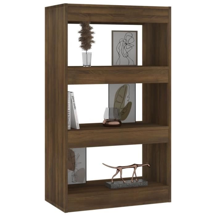Bibliothèque / étagère Cloison WIFESE - 60x30x166 Cm - Gris Béton - Rangement Livres Et Décoration - 4