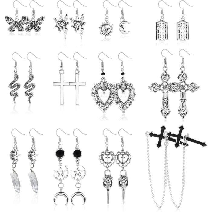 Boucles D'oreilles Crâne Gothique En Acier Inoxydable - Style Punk Rock Pour Hommes Et Femmes - Taille 12mm