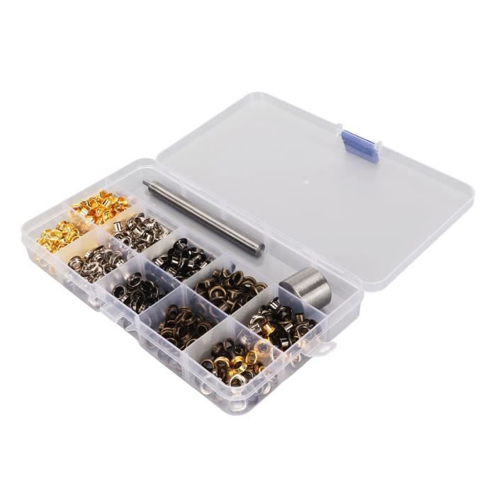 Kit D'œillets 3/8" Et 1/4" Avec Outil - 200 Pièces, Pour Bâches, Sacs, Tentes, Etc.