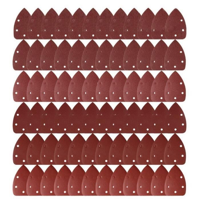 16 Feuilles Papier Verre Triangles Pour Ponceuse Souris - 40 Grains - 3,7x3,7cm - Oxyde Aluminium