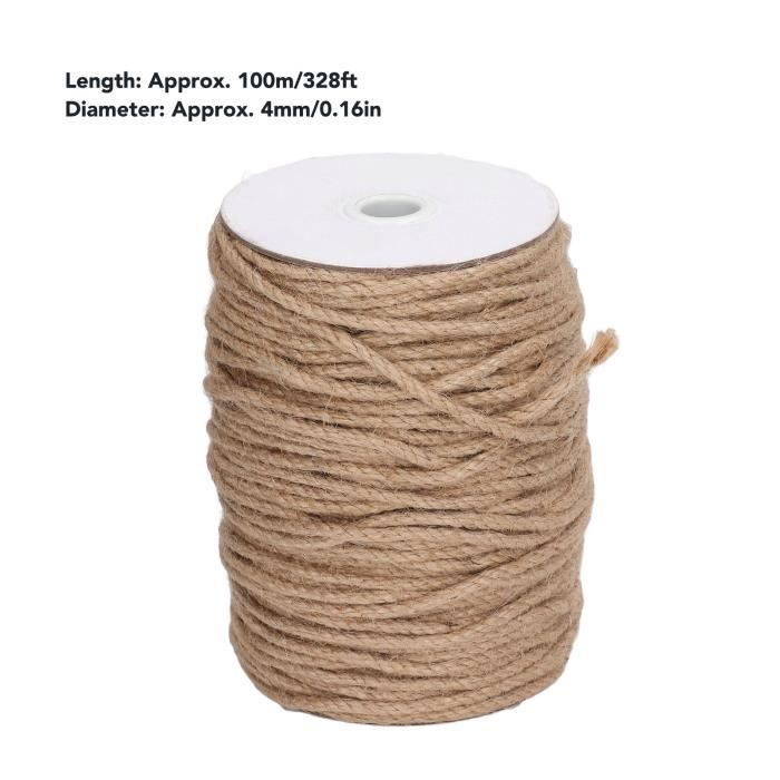 Corde De Jute 8mm 20M 4 Brins XINSHUNCAN - Naturelle Et Robuste Pour Bricolage, Jardin Et Chat
