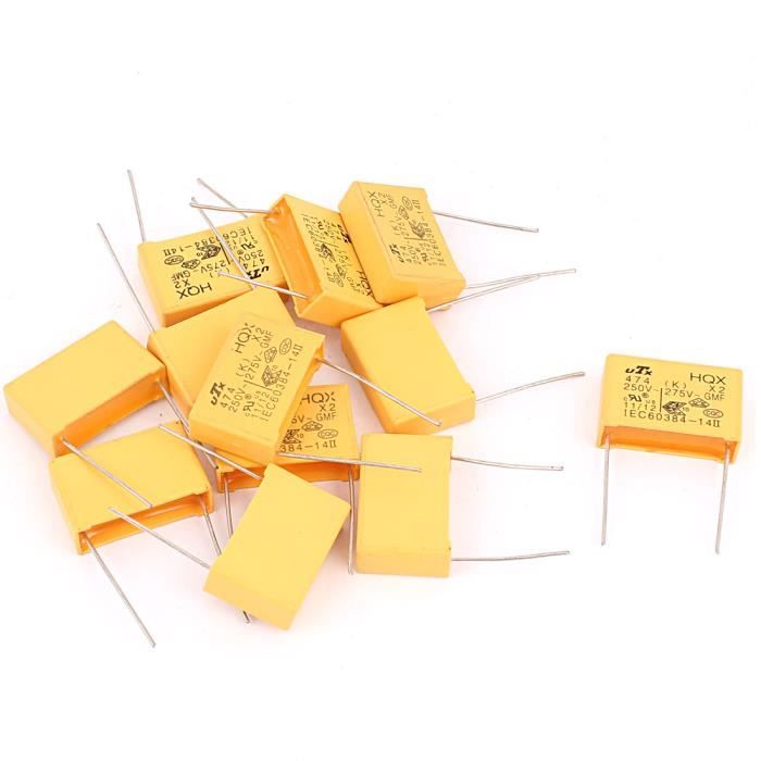 Sourcingmap 0.47uf 250/ VAC 10/% polypropyl/ène S/écurit/é Condensateur X2/ 10/ pcs