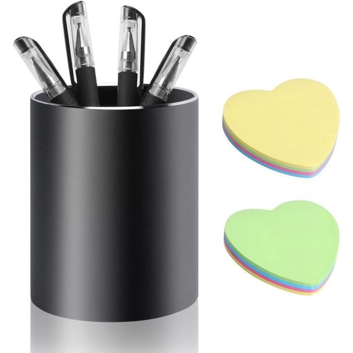 JIANTA Lot De 2 Porte-Stylos Bureau Acrylique Transparent - Organisateur De Bureau Avec Autocollants Adorables Pour Crayons, Feutres Et Maquillage