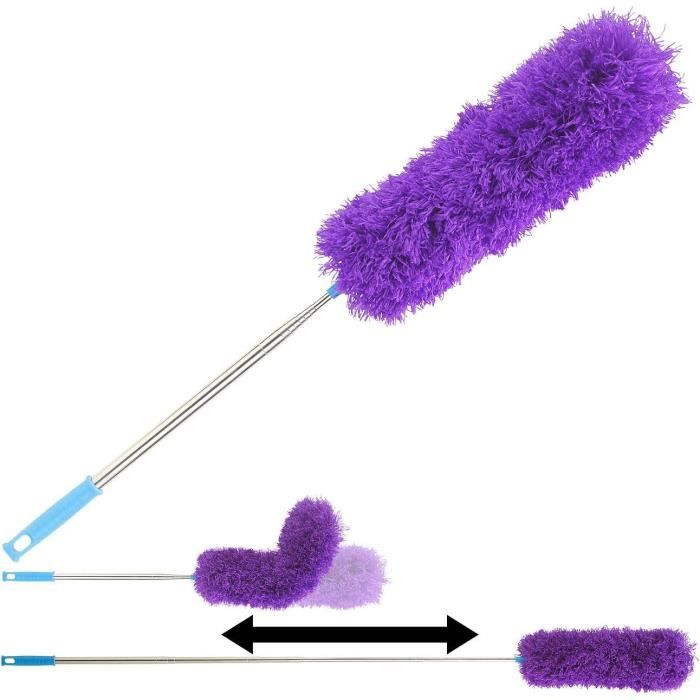 Plumeau Télescopique 2,5 M Avec 3 Housses Microfibre - Nettoyage Meubles, Sols, Murs Et Endroits Difficiles D'accès - 4