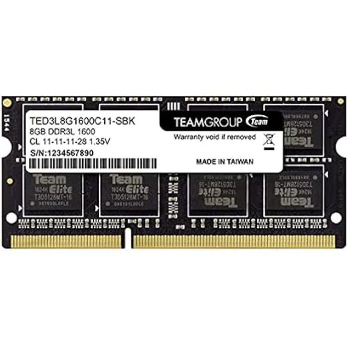 Team Group 8GB DDR3L SO DIMM module de mémoire 8 Go 1 x 8 Go 1600 MHz Neuf - vue 4