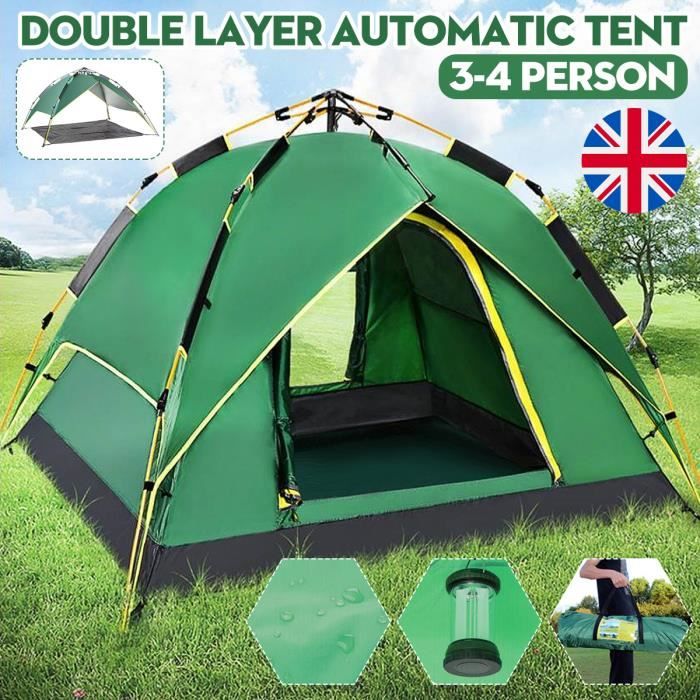 Tente De Camping Familiale 4 Personne Impermeable Anti Uv Pour Randonnee Plage Exterieur Prix Pas Cher Cdiscount