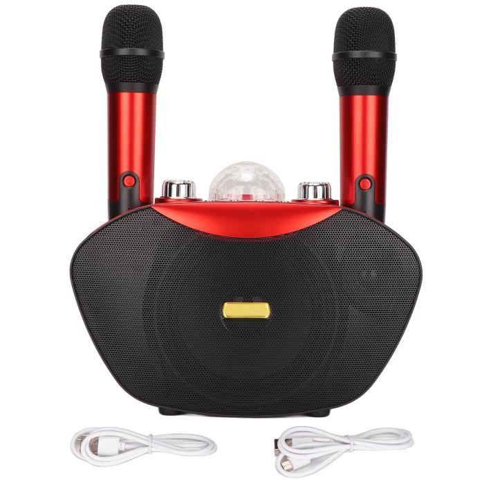 Karaoke Complet Haut-Parleur Bluetooth Avec 2 Microphones Sans Fil Pour