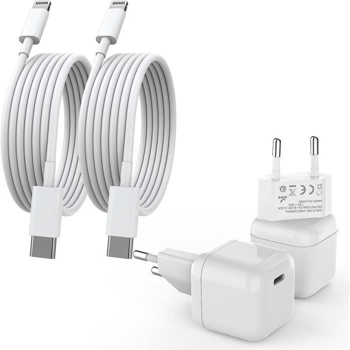 Câble De Charge Et Synchronisation Lightning 3 Ou 6 Pieds - Pour IPhone 6 à 14, Blanc, Compatible Données Et Charge