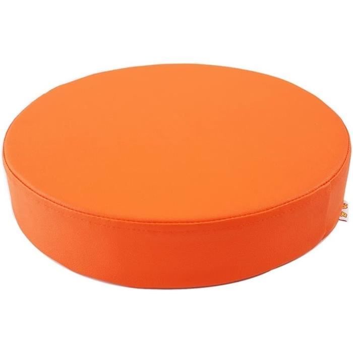 Hoowarm Coussin Siège Rond Imperméable Cuir PU 35-50 Cm - Galette Chaise Extérieur Intérieur Jardin Bureau Cuisine, Épaisseur 5-8 Cm