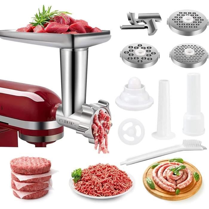 Accessoire Patisserie Accessoire Presse à Biscuits Pour Kitchenaid - 2 Moules En Inox - 4 Motifs - Compatible Hachoir à Viande Kitchenaid Accessoire Robot Kitchenaid Artisan