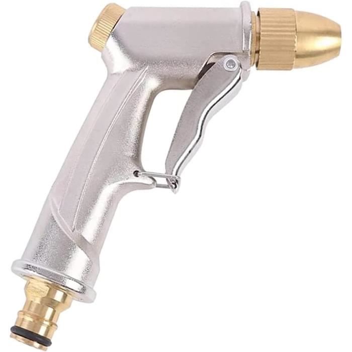Pistolet De Lavage Métal Jet Rotatif Réglable - Poignée Ergonomique, Robuste, Pour Nettoyage Extérieur