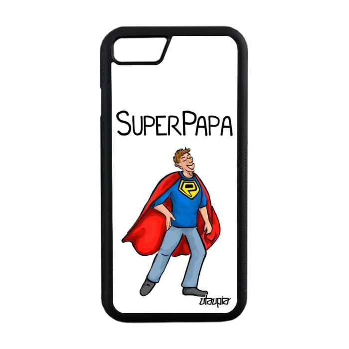 Coque Silicone Iphone 7 Super Papa 128 Go Blanc Telephone Enfant Drole Texte Humour Heros De Protection Pas Cher Dessin Apple Cdiscount Telephonie