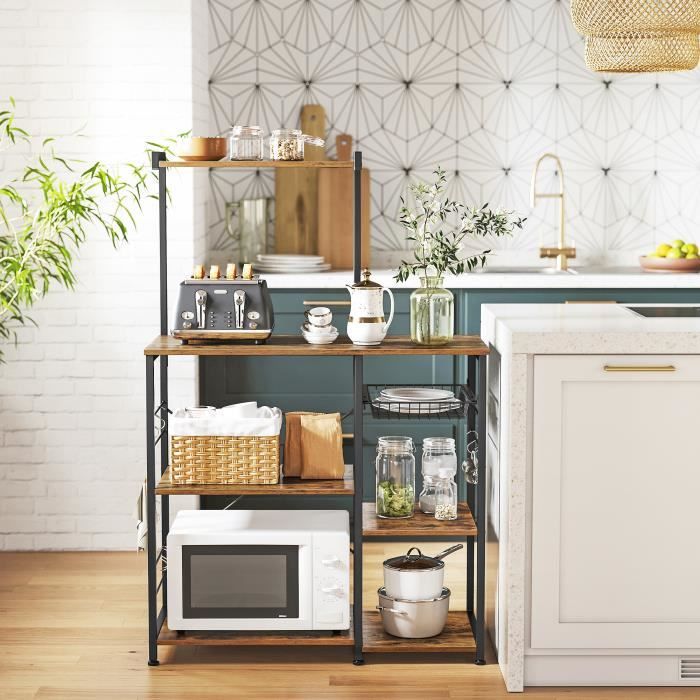 Vasagle Etagere De Cuisine Avec Panier En Fils Metalliques 6