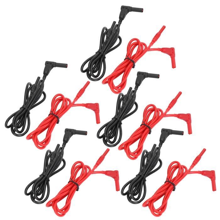 Bestlymood Paire De Lignes De Test Multimètre Fiche Banane 1000V 2.6 Ft - Sonde Voltmetre Cable Test Noir Et Rouge