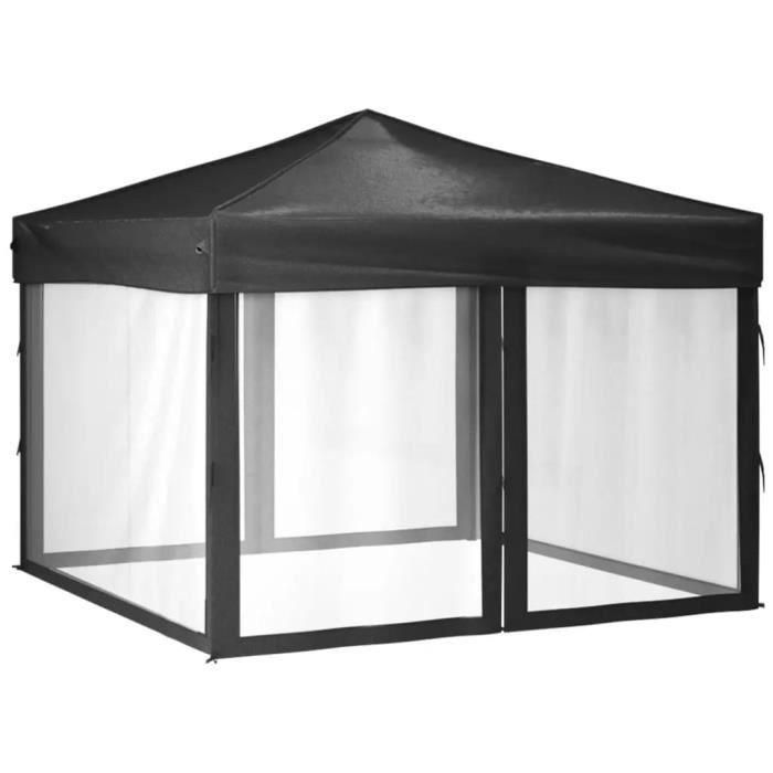 Tonnelle De Jardin Pliante 3x3 M - Imperméable, UV 50+ - Avec 4 Sacs De Sable - Pour Camping, Jardin, Plage