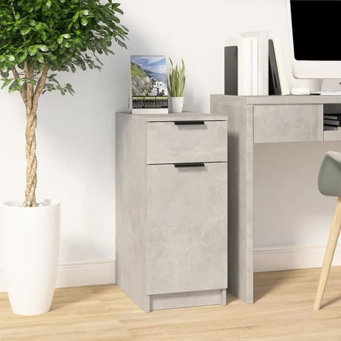 "sale 2024" armoire de bureau jms - meuble de classement gris béton 33,5x50x75 cm bois d'ingénierie 45,48,kg