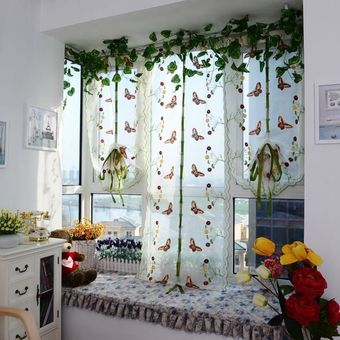 Cantonnière En Voile Transparent Uni Marron Clair - 140 X 400 Cm - Décoration Légère Et Élégante Pour Salon