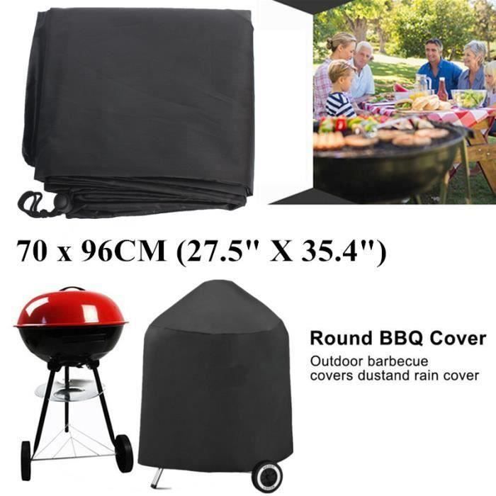 Housse De Barbecue Ronde Imperméable Fenghome - Taille 70 X 96 Cm, Tissu Oxford 420D, Cordon De Serrage